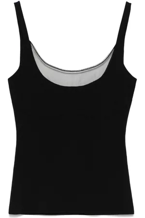 MUGLER Illusion knitted tank top