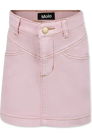 Molo Logo-tag denim skirt