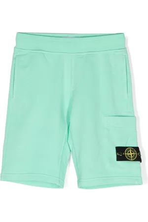 Stone Island Compass-appliqué cotton shorts