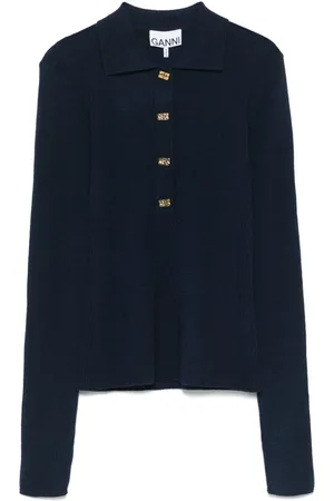 Ganni Knitted polo top