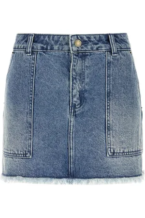 Michael Kors Frayed denim mini skirt