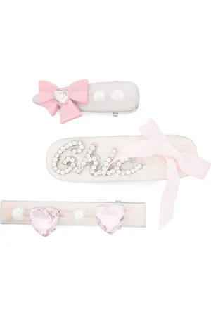 MONNALISA Crystal-embellished hair clips (set of three)