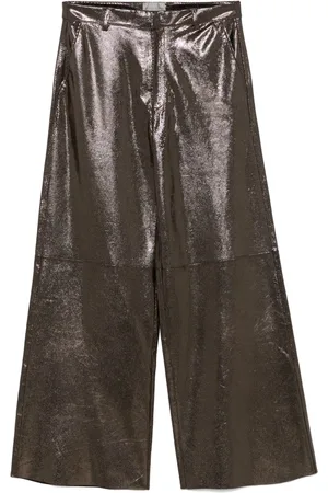 FORTE FORTE Texture leather trousers
