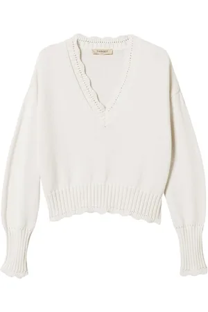 Twin-Set Scallop-edge sweater