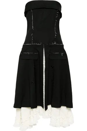 Rokh Lace detailed strapless dress