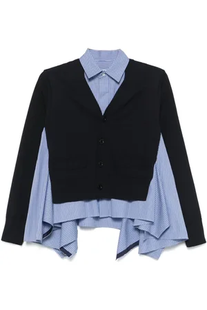 SACAI Knitted-panel shirt