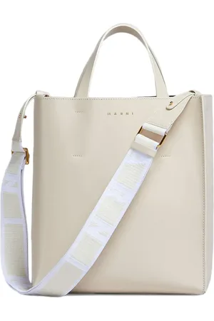 Marni Logo-strap leather tote bag