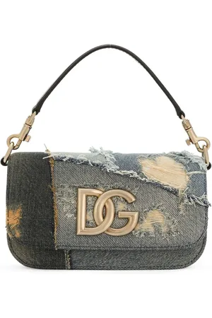 Dolce & Gabbana Logo plaque patchwork denim cross body bag