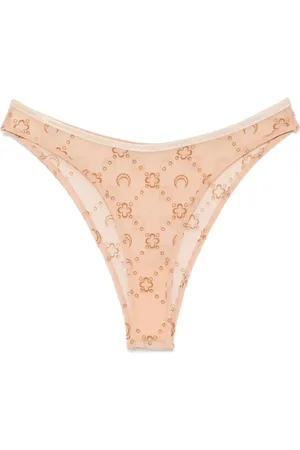 Marine Serre Mesh flocked thong
