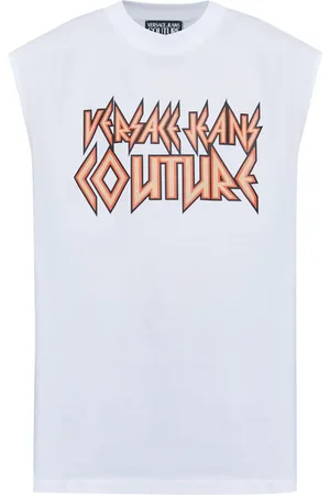 VERSACE Logo-print tank top