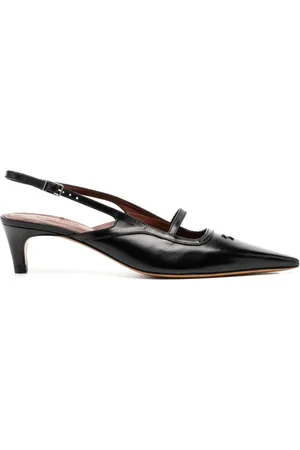 Maison Kitsuné Leather pointy sling back