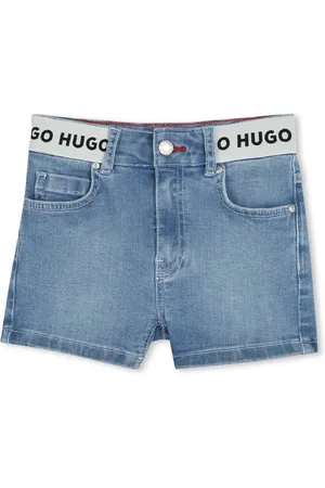 HUGO BOSS Logo-waistband denim shorts