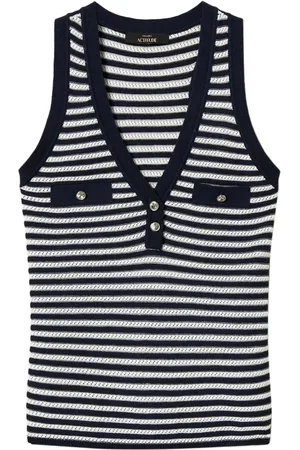 Twin-Set Lurex striped knitted top