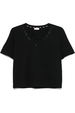 Liu Jo Crystal-embellished logo T-shirt