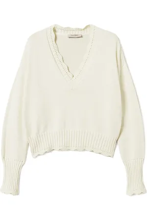 Twin-Set Scallop-edge sweater