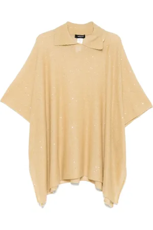 Fabiana Filippi Sequinned brushed-finish cape