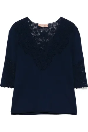 Twin-Set Pointelle-detail T-shirt