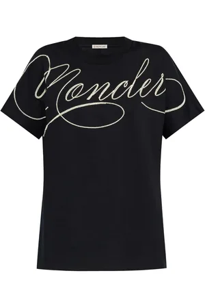 Moncler Embroidered cursive-logo T-shirt