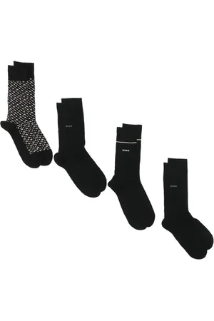 HUGO BOSS Intarsia-knit logo socks (set of 4)