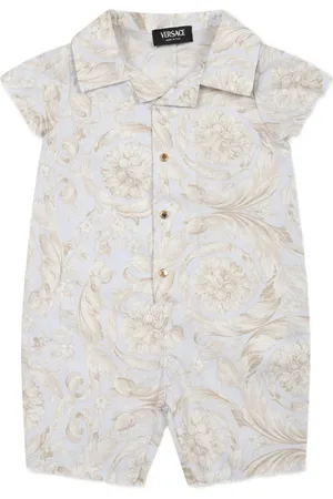 VERSACE Printed cotton romper