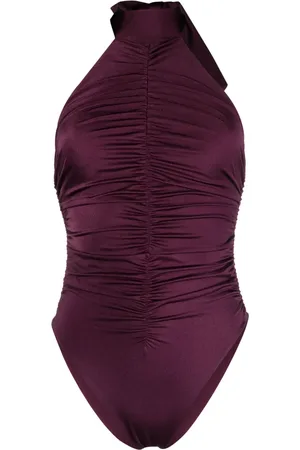 Noire Swimwear Ruched halterneck swimsuit