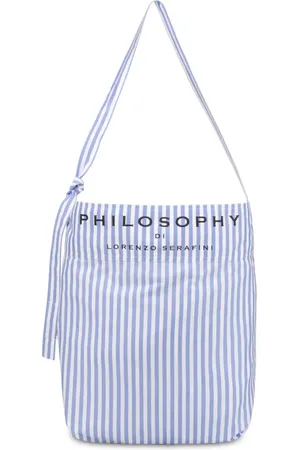 Serafini Logo-print striped beach bag