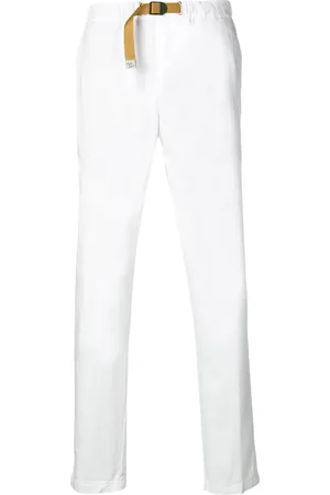White Sand Belted slim-fit trousers
