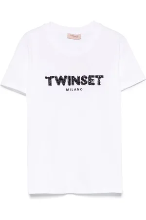 Twin-Set Sequinned-logo T-shirt