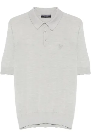 Dolce & Gabbana Logo-embroidered silk polo shirt