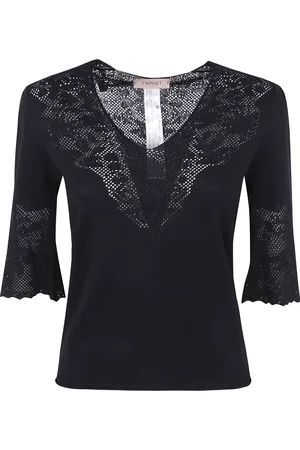 Twin-Set Pointelle-detail T-shirt