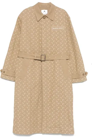 Marine Serre Moonogram-pattern twill coat