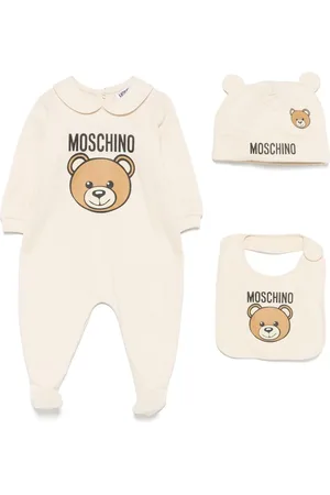Moschino Teddy bear-motif babygow set