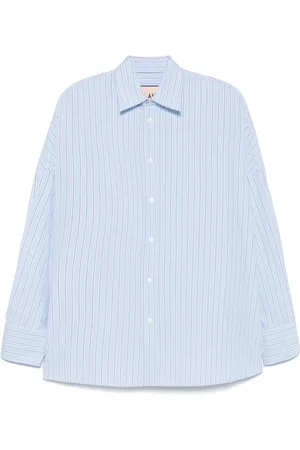 Plan C Striped poplin shirt