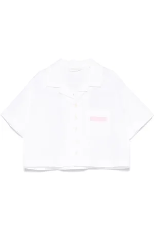 Palm Angels Bear-angel cropped shirt