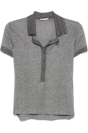 Patrizia Pepe Lurex polo top