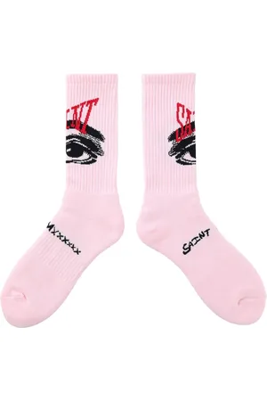 SAINT MXXXXXX Intarsia-logo socks