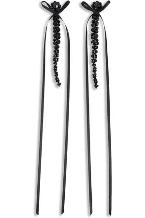 Simone Rocha Slim bow ribbon earrings