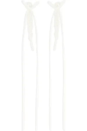 Simone Rocha Slim bow ribbon earrings