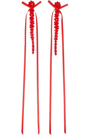 Simone Rocha Slim bow ribbon earrings