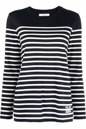 Max Mara Embroidered-logo striped T-shirt