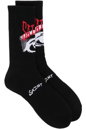 SAINT MXXXXXX Intarsia-knit logo socks