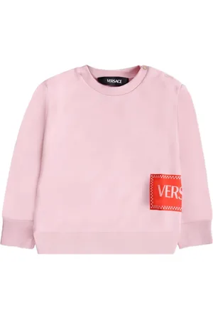 VERSACE Logo-print long-sleeve sweatshirt