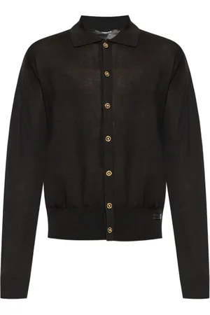 VERSACE Polo-collar button-up cardigan