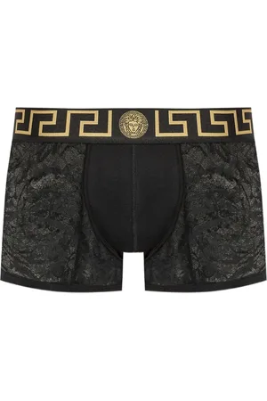 VERSACE Grecca-waistband lace boxers