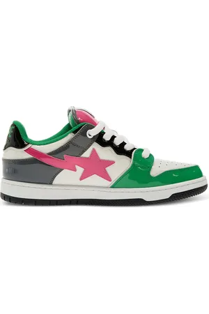 A Bathing Ape Star-patch leather trainers