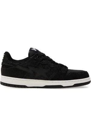 A Bathing Ape Star-embellished denim trainers