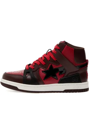 A Bathing Ape Logo-patch leather sneakers