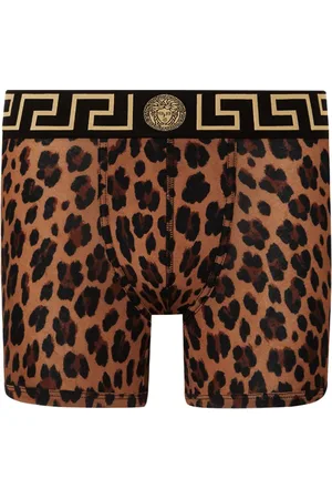 VERSACE Greca Border leopard-print boxers