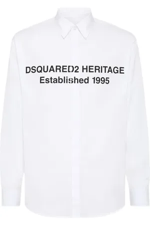 DSQUARED2 long sleeve cut and sew WHITE