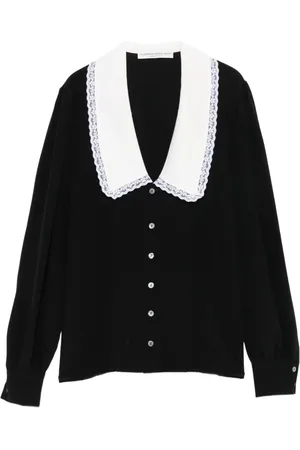 Alessandra Rich Lace-trimmed collar blouse